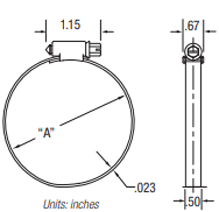Clamp 300SS 1/2 Band 3/4 to 2 3/4 (35 in-lbs)(Set of 10)