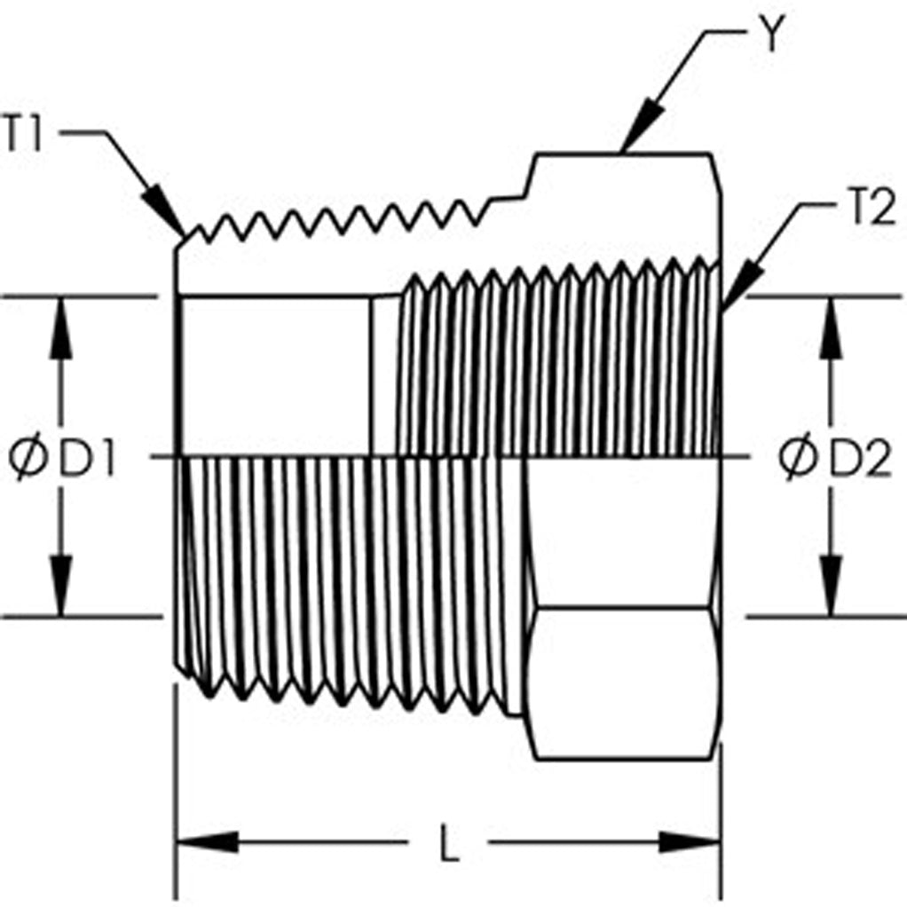Buje reductor de tubería de latón de 1/4" x 1/8" (juego de 5)