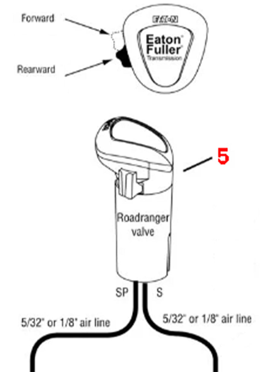 Ergonomic Transmission Air Shift Valve Port 1/16" Eaton/Fuller A6913, A4900 ( FUL A6913 )