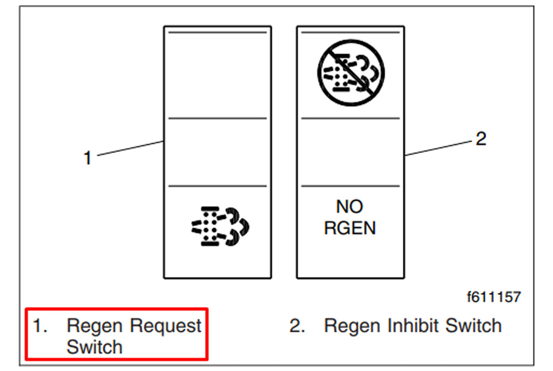 Switch Rocker, DPF, Manual Regeneration (Freightliner)