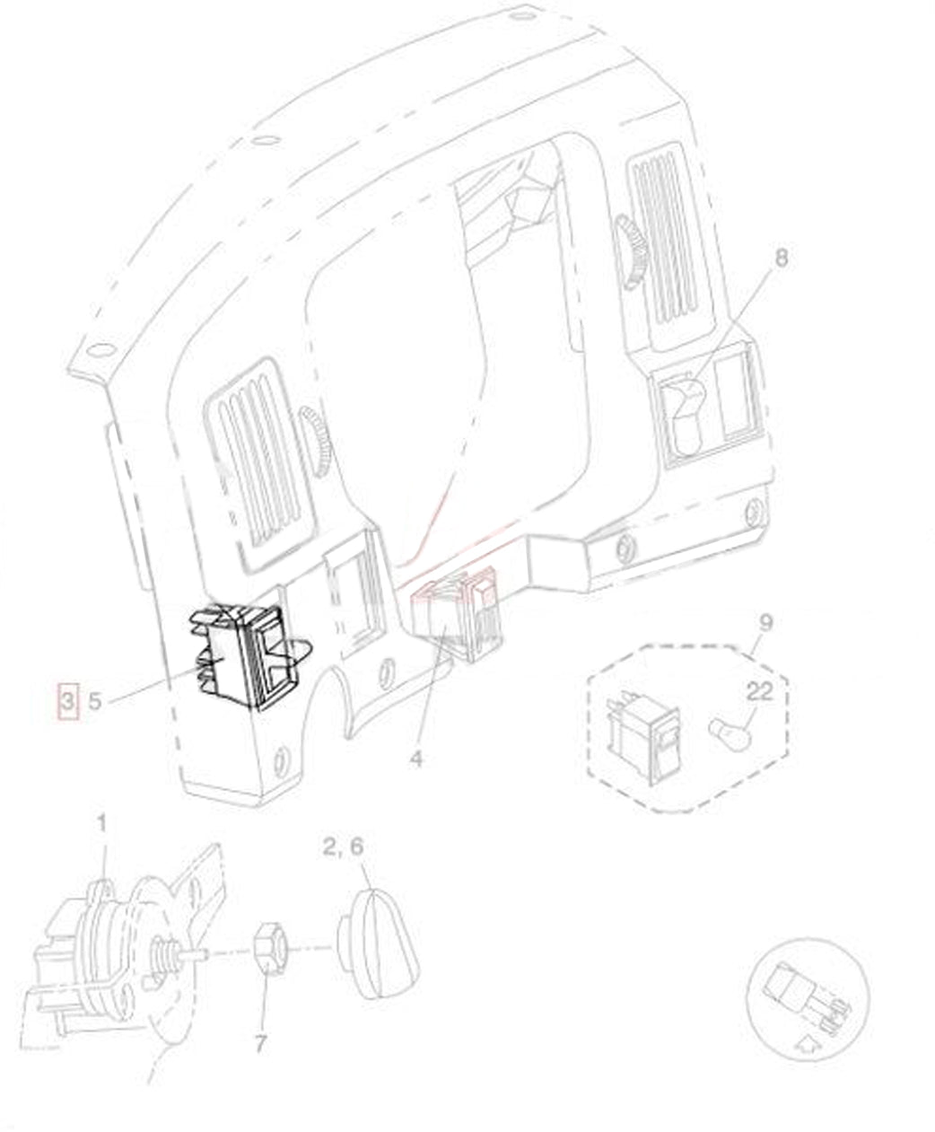 Headlight Control Switch (Freightliner Columbia)