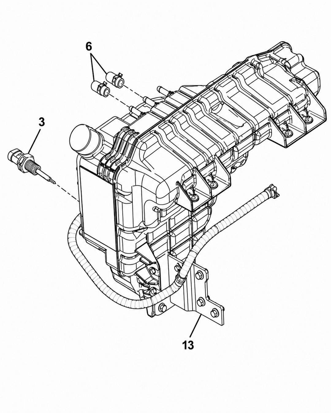 Heavy Duty Pressurized Coolant Reservoir with Cap International TranStar 2011-14, ProStar 2011-15 Alt 2604896C3D ( 4062314C1 )