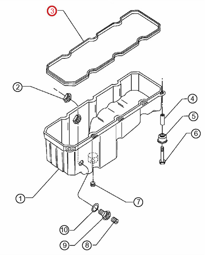 Oil Pan Gasket Gray for Detroit Diesel Engine Series 60 12.7L (08929102)