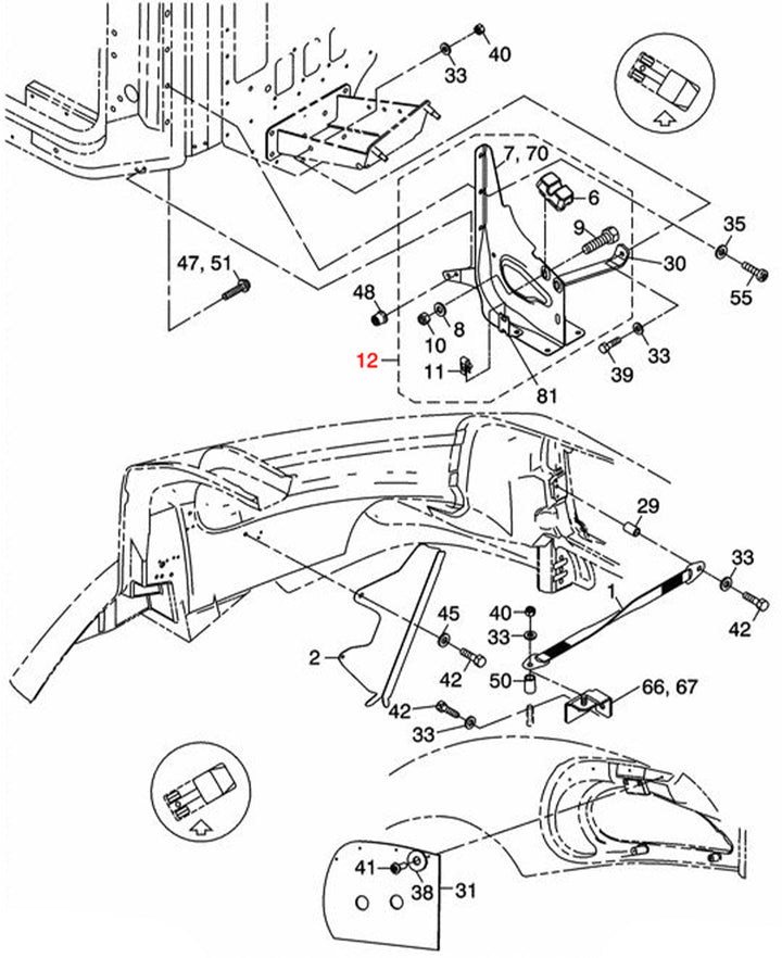 RH Hood Support Bracket (Freightliner Columbia)