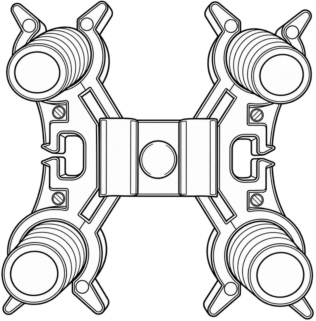 Juego de 4 separadores de manguera de 1/2" con 4 orificios (4X661212DSET)