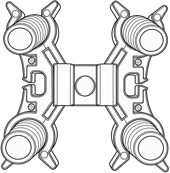 Juego de 4 separadores de manguera de 1/2" con 4 orificios (4X661212DSET)