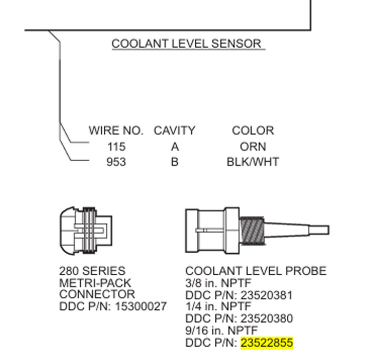 Coolant Temperature Level Sensor S60 (KYS 5022 02187 06)
