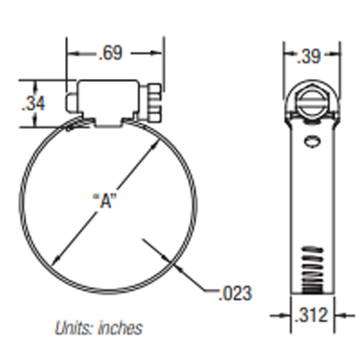 Clamp 300SS 5/16 Band 5/16 to 7/8 (10-15 in-lbs)(Set of 10)