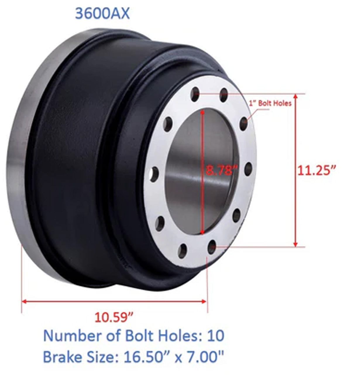 DuraGo BD3507 Rear Floating Brake Drum – High-Quality Replacement For Smooth, Quiet Braking