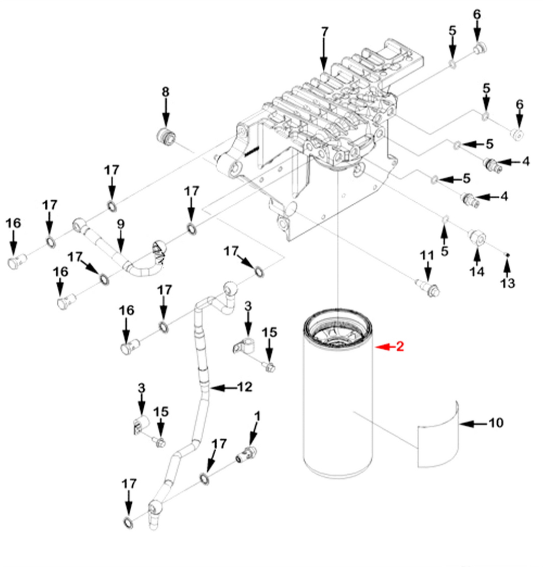 Cartucho separador de agua del filtro de combustible DD15 (A0000903651, P551011, FS19915)