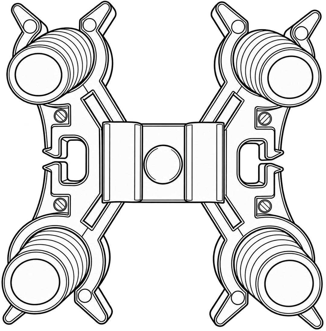 Juego de 4 separadores de manguera de 3/8" con 4 orificios (4X663838DSET)
