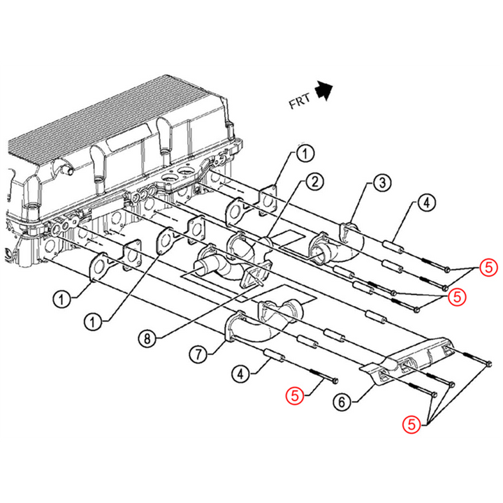 Juego de colector de escape de 12 pernos S60 (08929357)