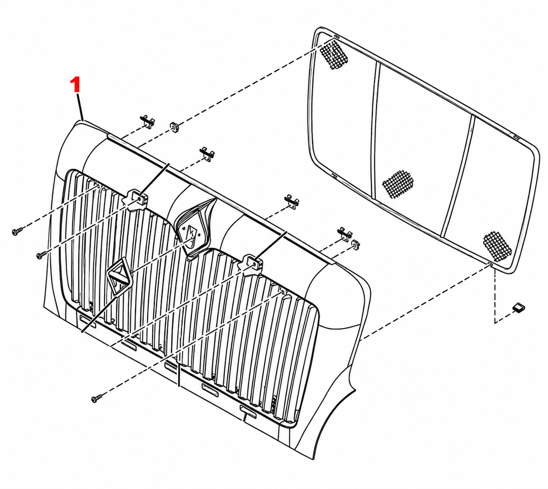 Grille-Hood Mounted Chrome International DuraStar & WorkStar