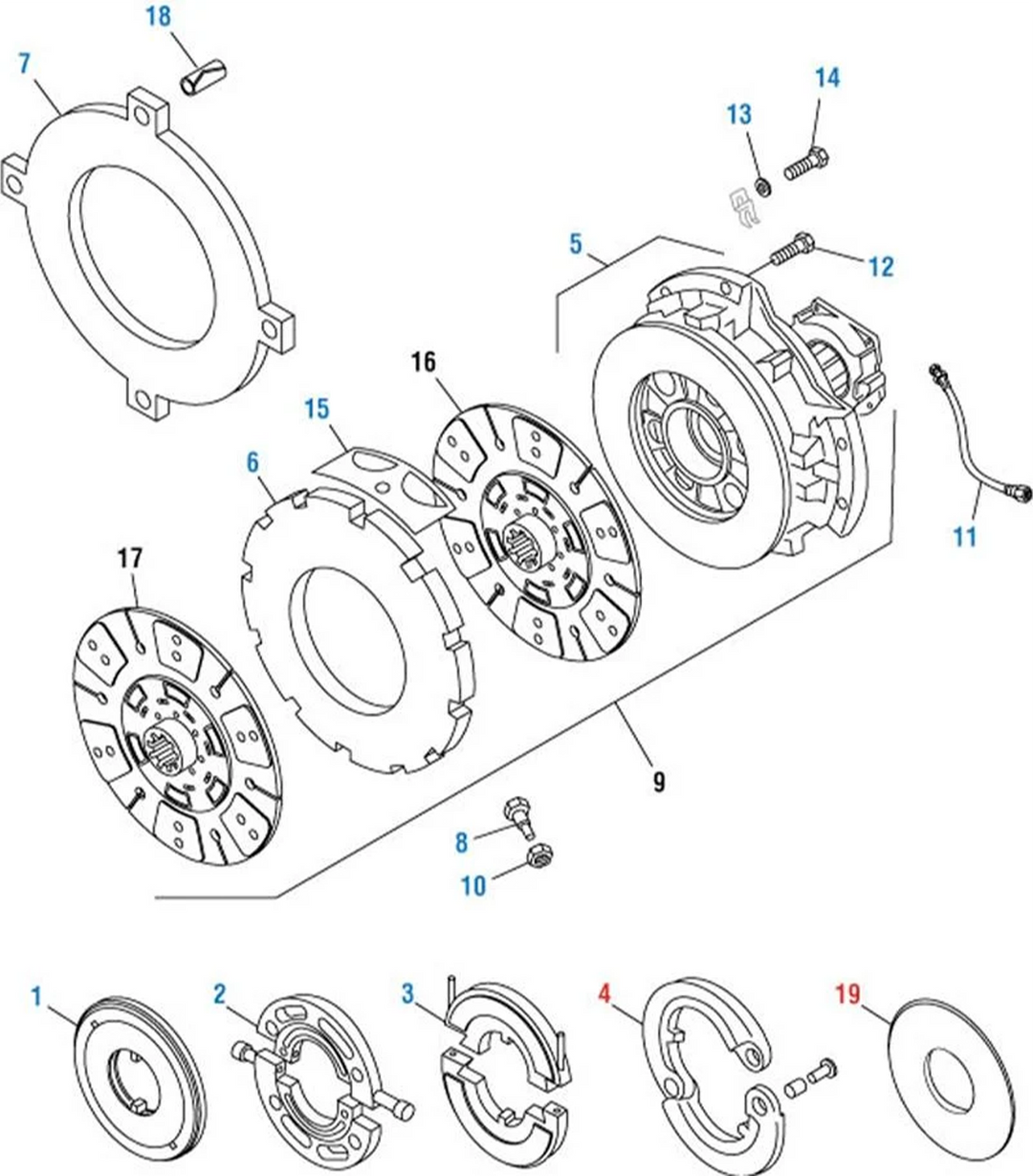 Freno de embrague con bisagra de 2" (0,380" de espesor)