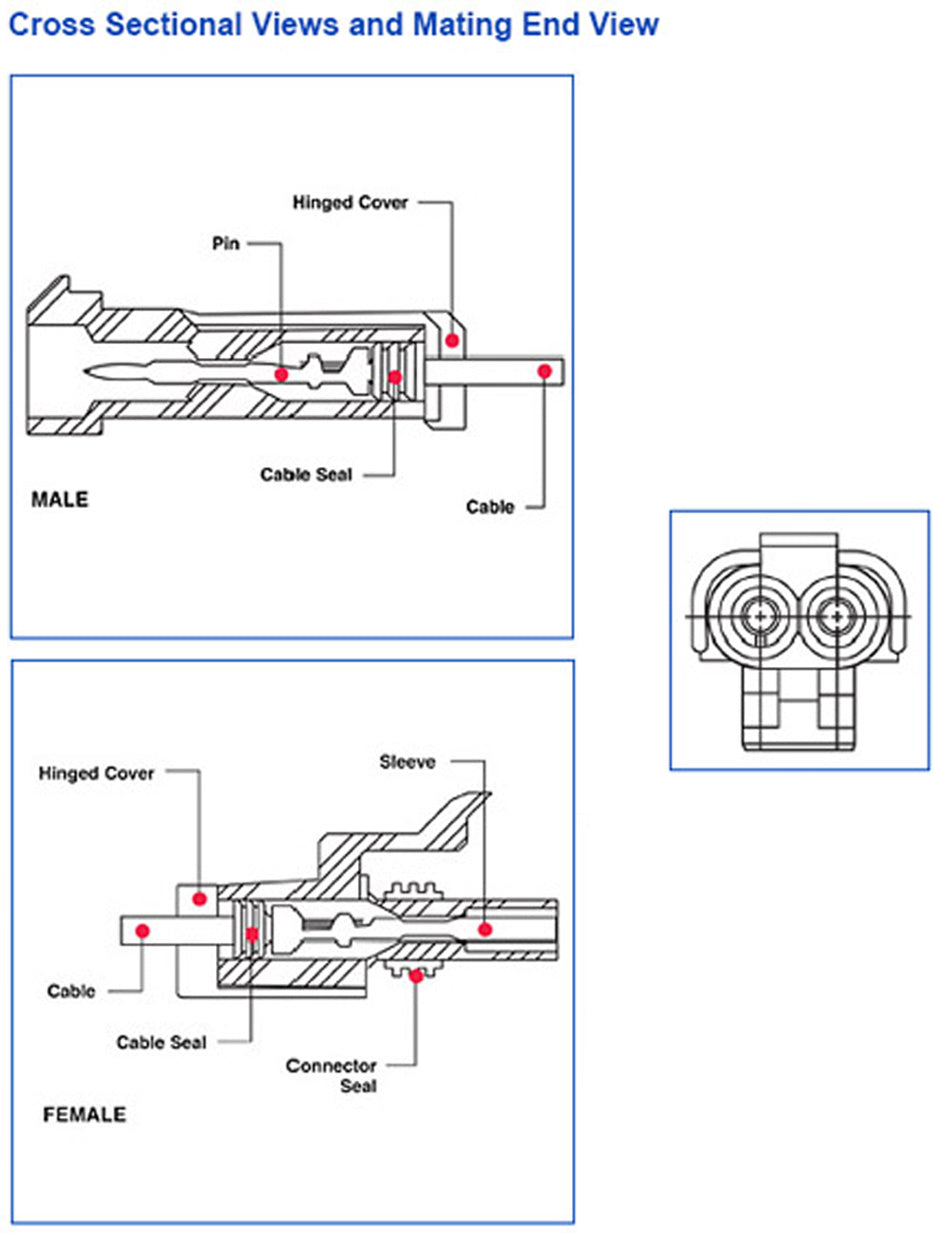 Two Pin Weatherpack Connector/Pigtail (Mack)(25130475D)