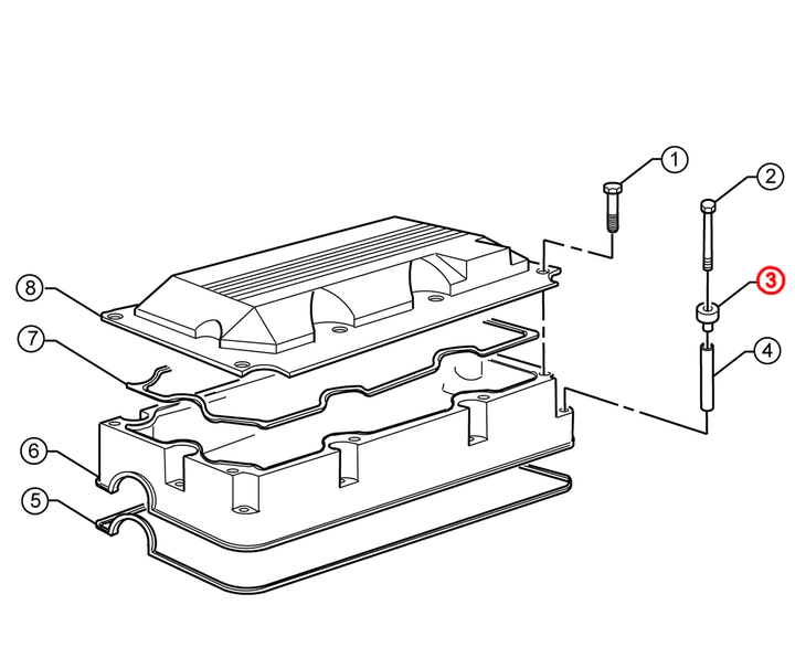Isolator Rocker/Valve Cover Bolts Detroit Diesel S60 12.7L Set of 10 (23517911)