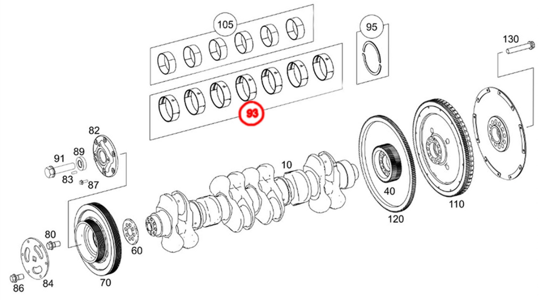 Main Bearing Detroit Diesel DD15 Set of 7 (A4720300740)