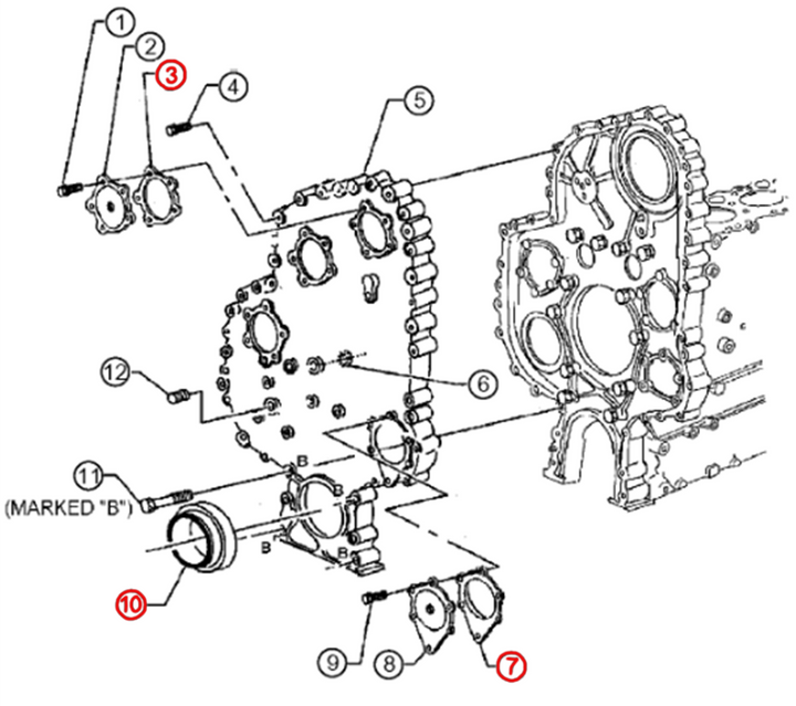 Complete Front Cover Gasket & Seal Kit for Detroit Diesel S60 12.7L