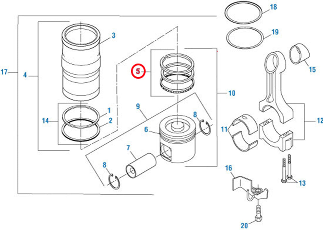 Piston Ring Set Cummins ISX Dual Overhead Camshaft (5405717)