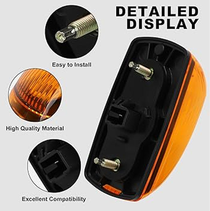 Amber LED Cab Marker Light with Factory 2 Pin Connector (Freightliner M2) (Set of 5)