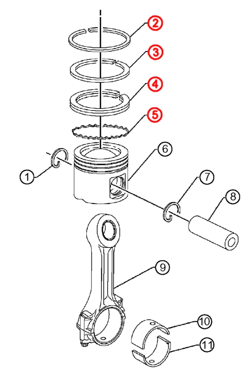 Piston Ring Set Detroit Diesel S60 14L (23537529)