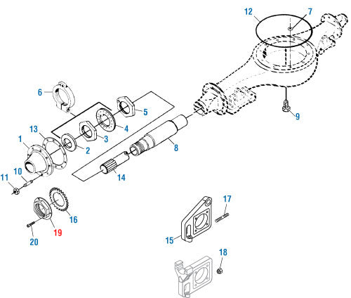 Steer Axle Nut Assembly Hex 2-1/8 in, thread 1.500"-12