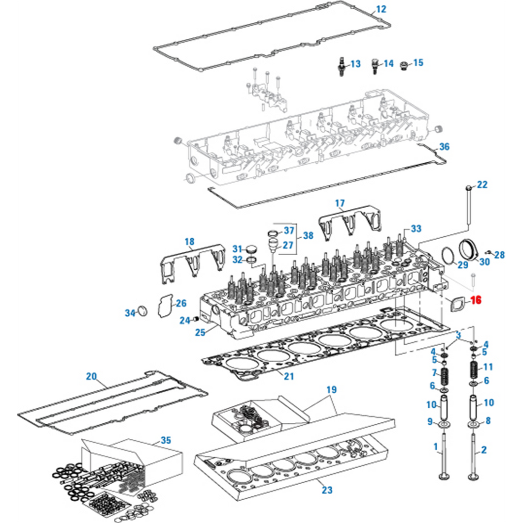 Set of 6 Seal Intake Manifold Detroit Diesel DD15