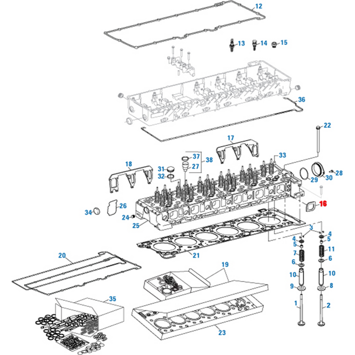 Set of 6 Seal Intake Manifold Detroit Diesel DD15