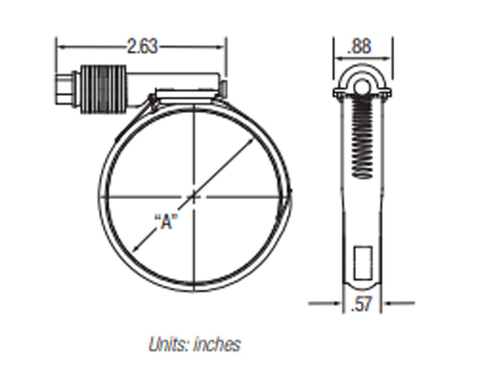 Clamp CT 300SS 5/8 Band 3 4-1/4 to 5-1/8 (75 in-lbs)(CT 500 L SS)(Set of 2)