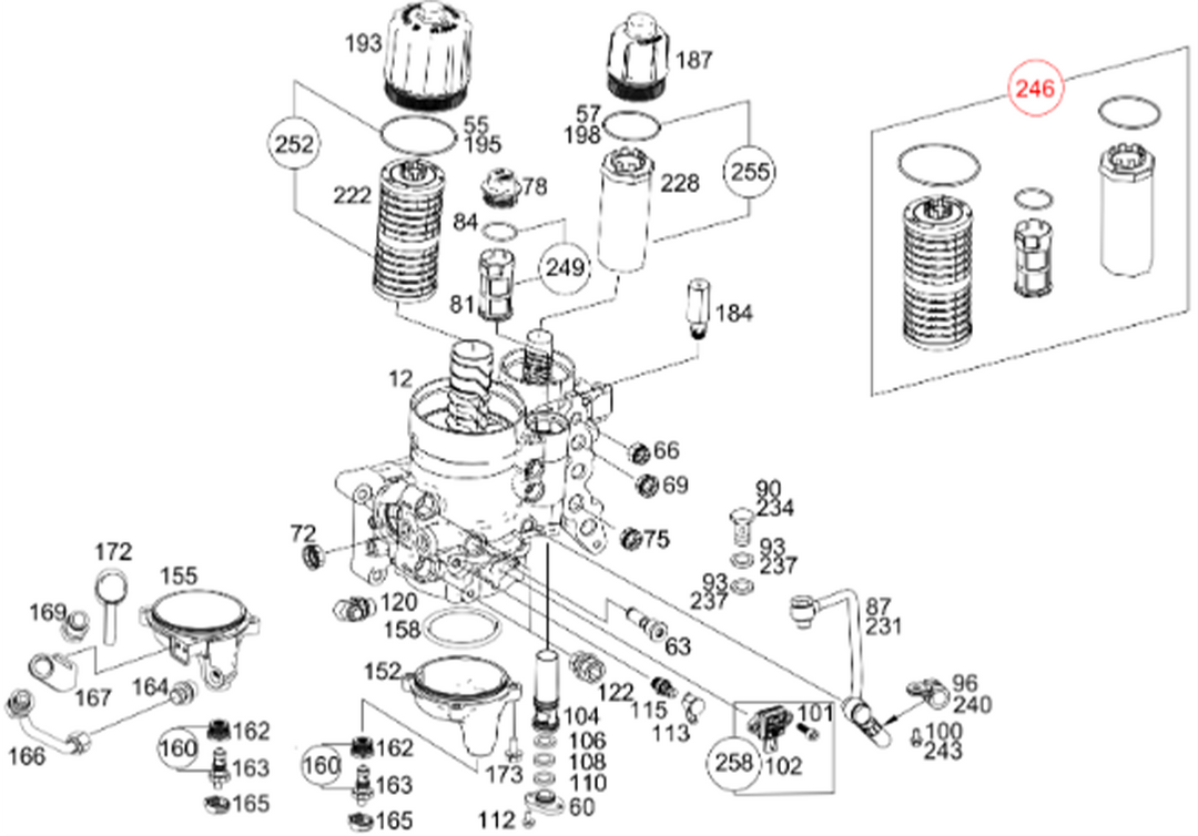 Fuel Filter Kit Detroit Diesel DD15 & DD13 2008-2012