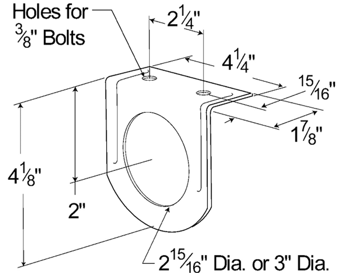 Stainless Steel Bracket For 4" Round Light (Black, Mounting)