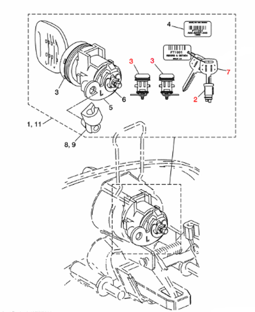 Ignition & Door Lock Cylinder Kit