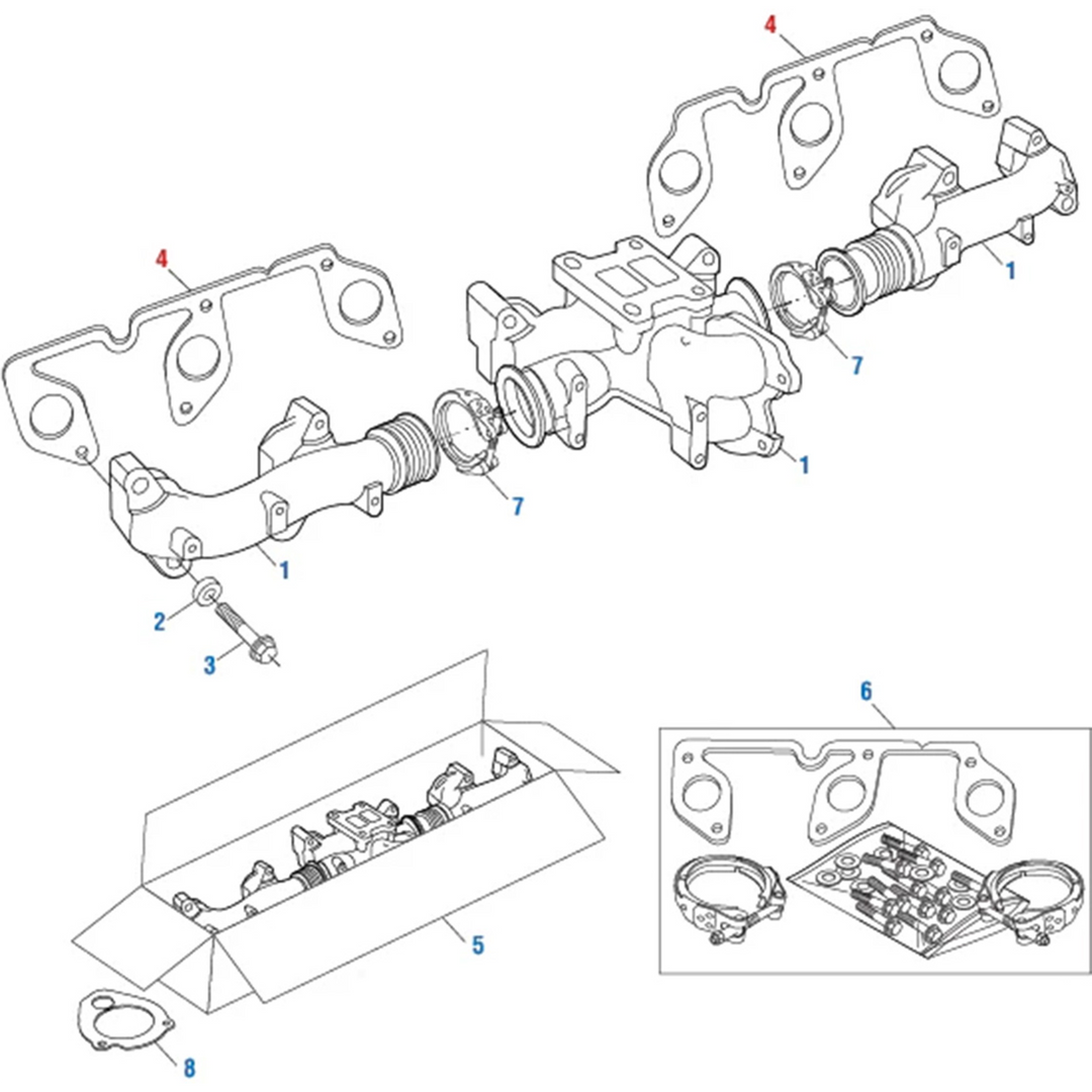 Seal Exhaust Manifold Gasket Kit Detroit Diesel DD15 901, 903, 906 & 910