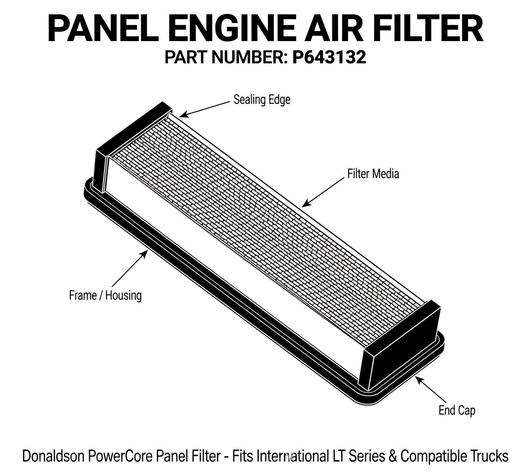 Heavy Duty Air Filter for Commercial Trucks & Diesel Applications | High-Efficiency Engine Air Filter (P643132)