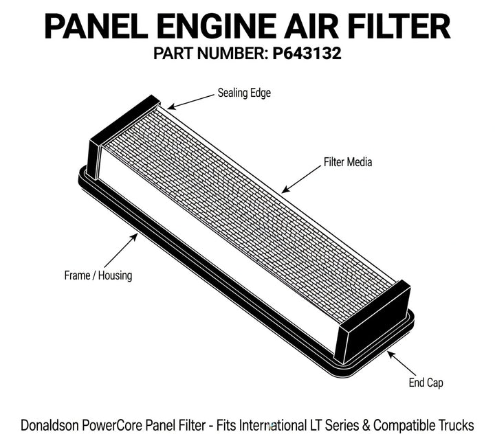 Heavy Duty Air Filter for Commercial Trucks & Diesel Applications | High-Efficiency Engine Air Filter (P643132)