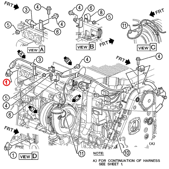 Engine Coolant/Oil Temperature Sensor Detroit Diesel S60 12.7L EGR & 14L