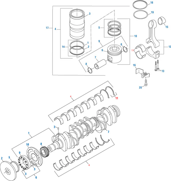 Lower Bearing Kit STD Cummins ISX Dual Overhead Camshaft