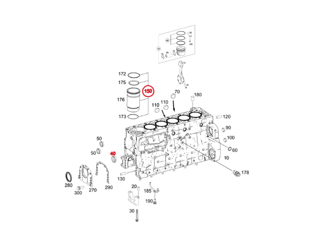 Detroit Diesel DD15 906 Cylinder Kit (A4720111910 & A4720302317)