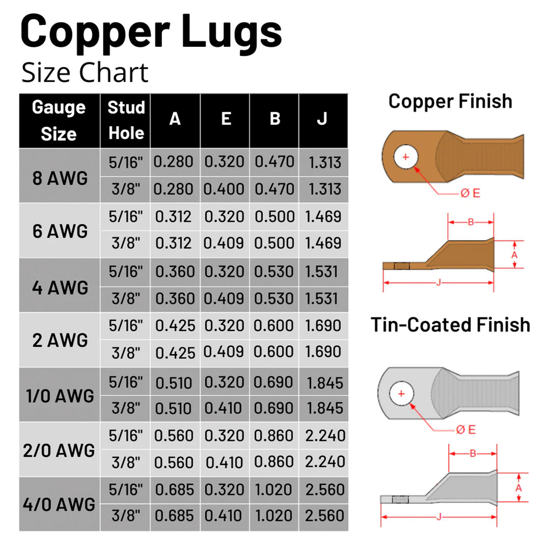 Light Duty Starter Lug Cable 2/0 Stud Size 1/2 Set of 2 ( 422187DSET )