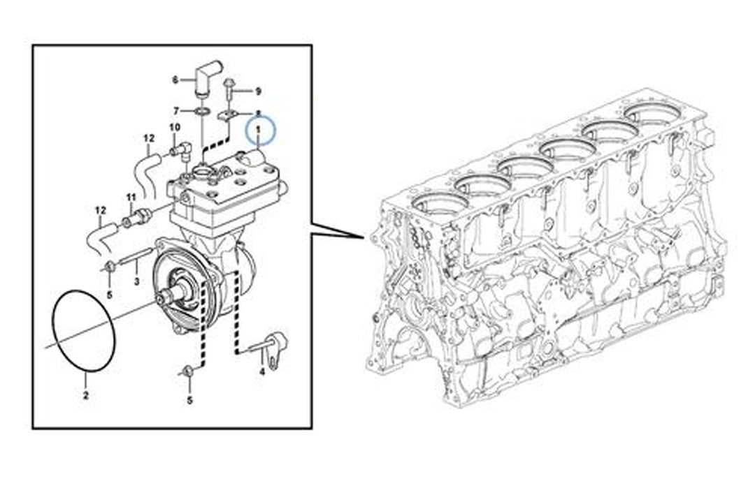 Air Compressor New, Mack MP8, Volvo D13, FM9, FM12, FH13, FH16 (20451727, 9121420020)