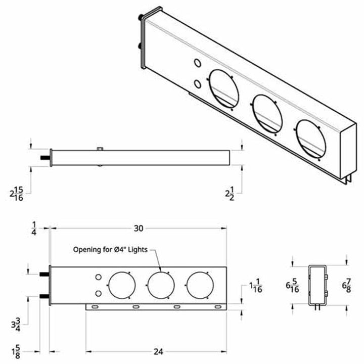 Stainless Steel Mud Flap Hanger Bracket with 3 LED 4" Red Lights Left and Right Hand Set