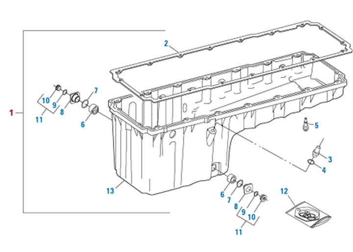 Oil Pan ASM, Isolator Bolts & Gasket Detroit Diesel DD15 (A4720102313)