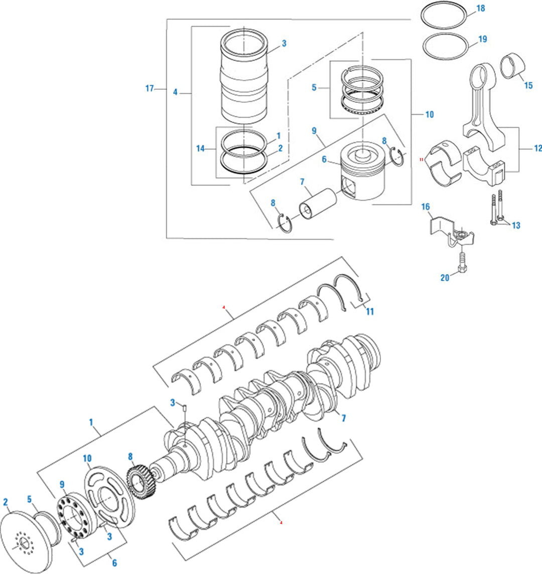 Lower Bearing Kit STD Cummins ISX Single overhead camshaft (2882087)