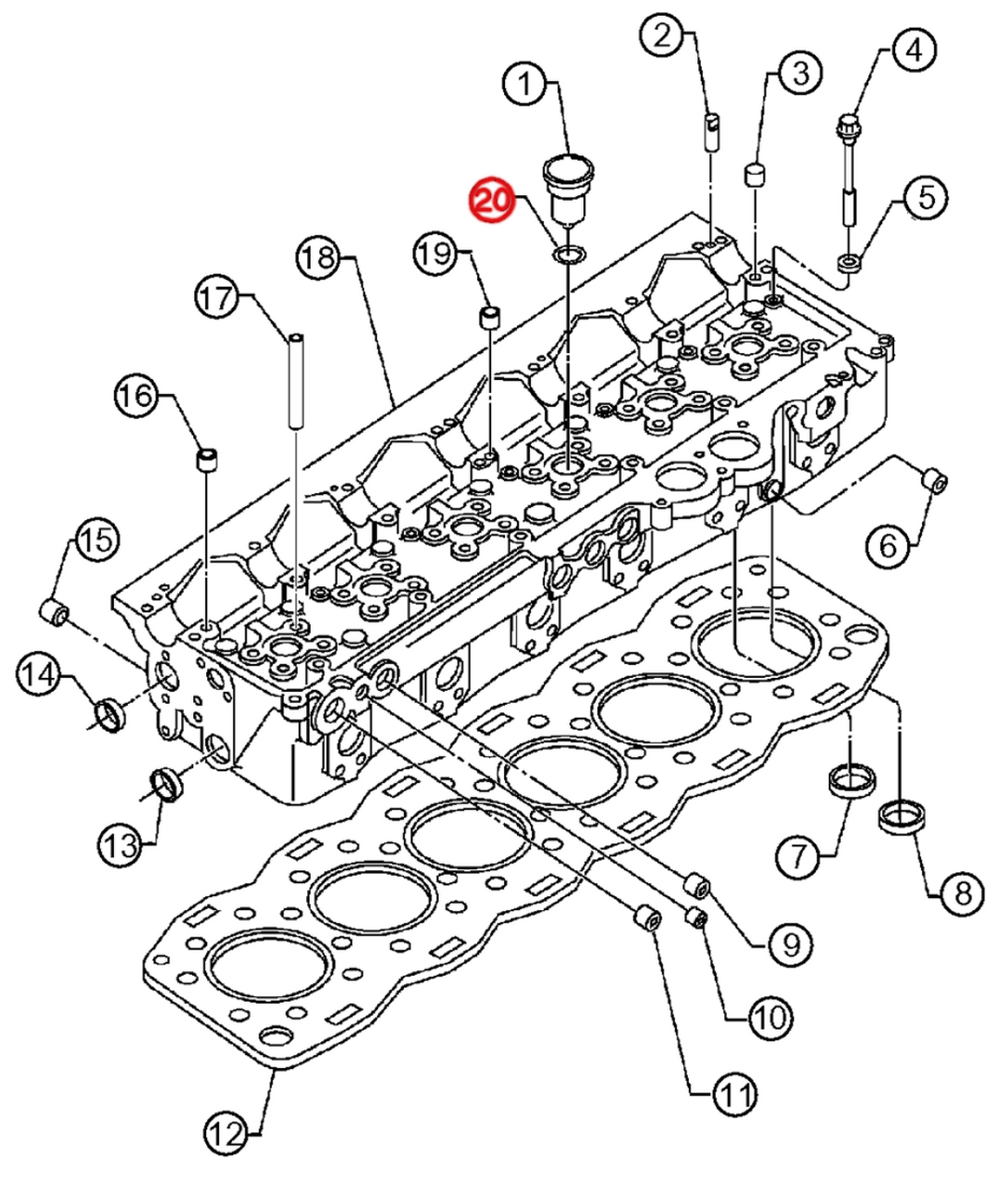 Injector Cup O-Ring S60 14L Set of 6 (23533147)