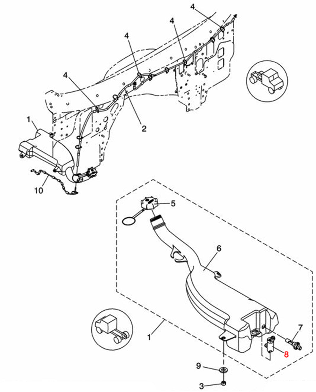 Harness Adapter Windshield Washer Pump (A22-71173-000D)