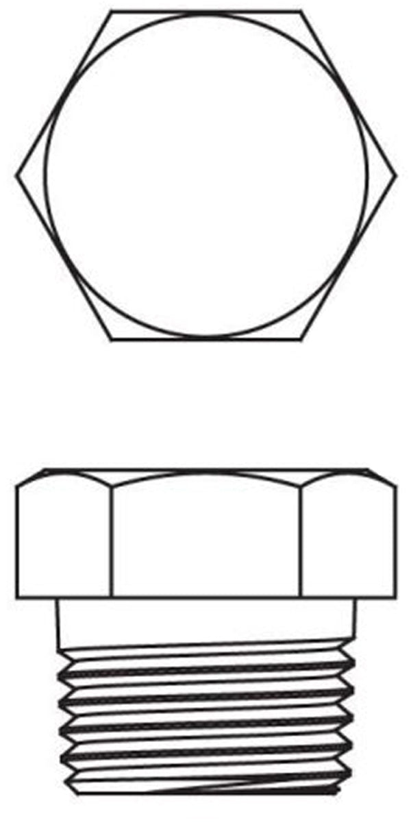 Tapón de cabeza hexagonal de latón de 1/4" (juego de 3)