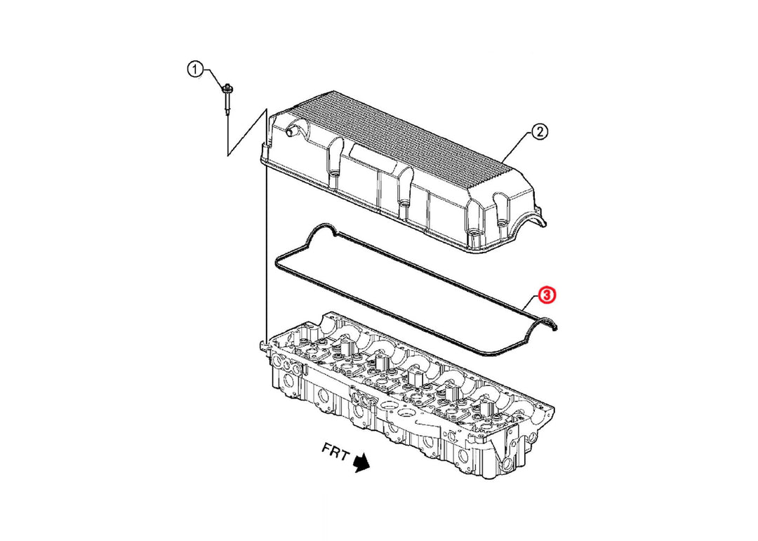 Gasket Rocker Cover Black for Detroit Diesel Engine Series 60 12.7L and 14L (23522269)