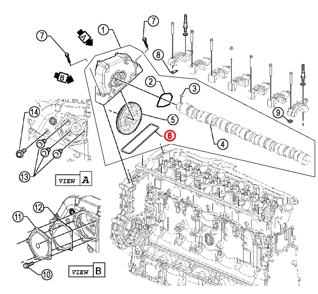 Seal Camshaft Cover Perimeter Detroit Diesel S60 Blue (23527416)