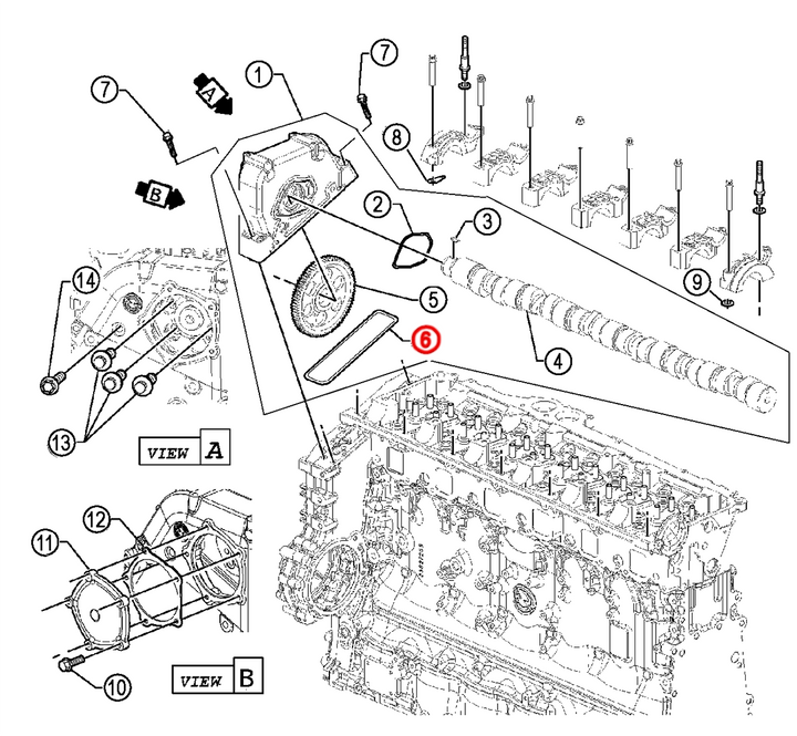 Seal Camshaft Cover Perimeter Detroit Diesel S60 Blue (23527416)