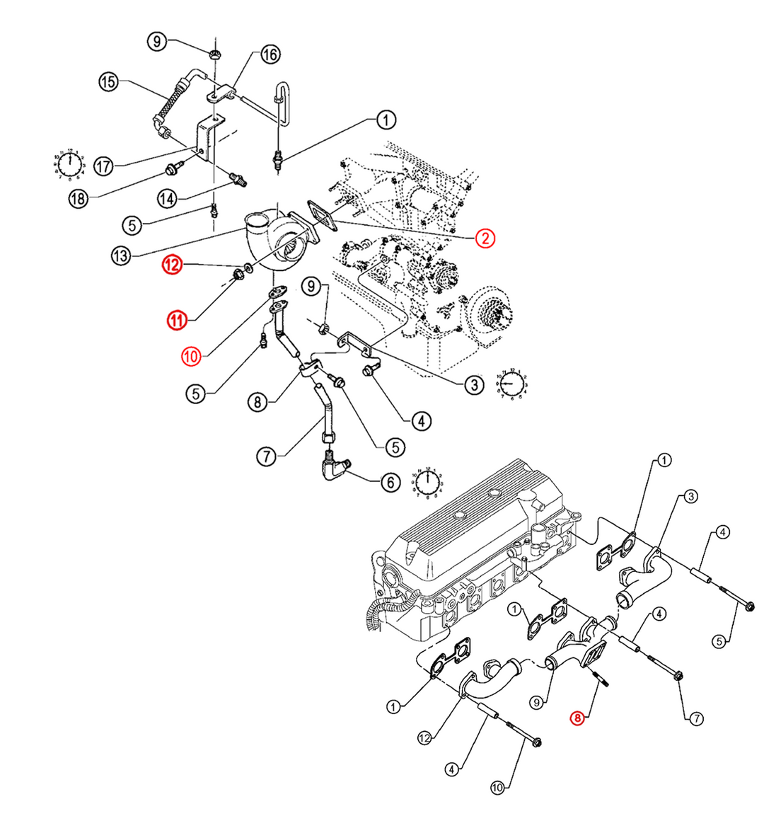 Complete Turbo Mounting Kit Detroit Diesel S60